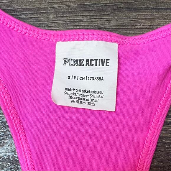 PINK Active Racerback Tank Top Hot Pink Sleeveless Athletic‎ Workout Gym Shirt - Picture 2 of 5